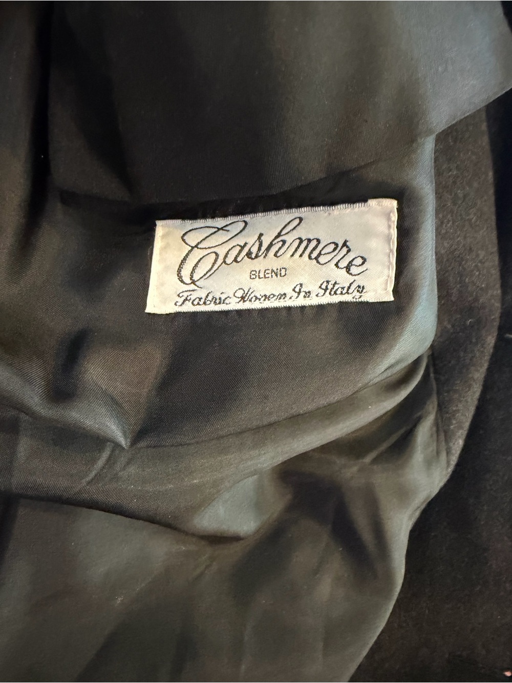 NWT Vintage Ralph Lauren CHAPS Men's Black Wool/cashmere Trench Coat / men’s 44R - Picture 6 of 7